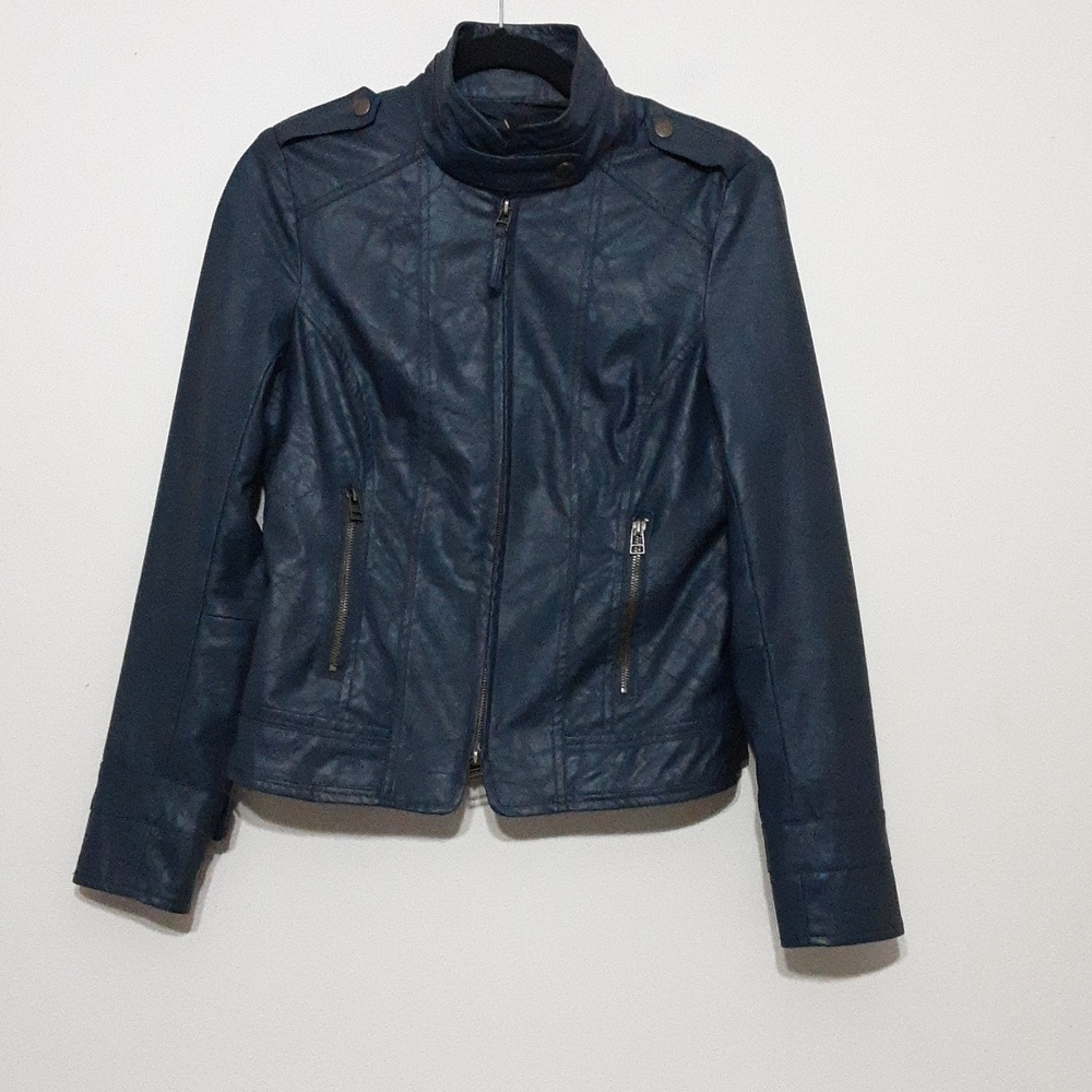 Jack moto jacket women vegan leather gray Retro y2k casual festival rodeo M